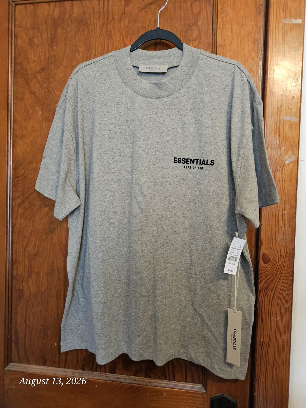 Essentials Grey Short Sleeve Logo Tee